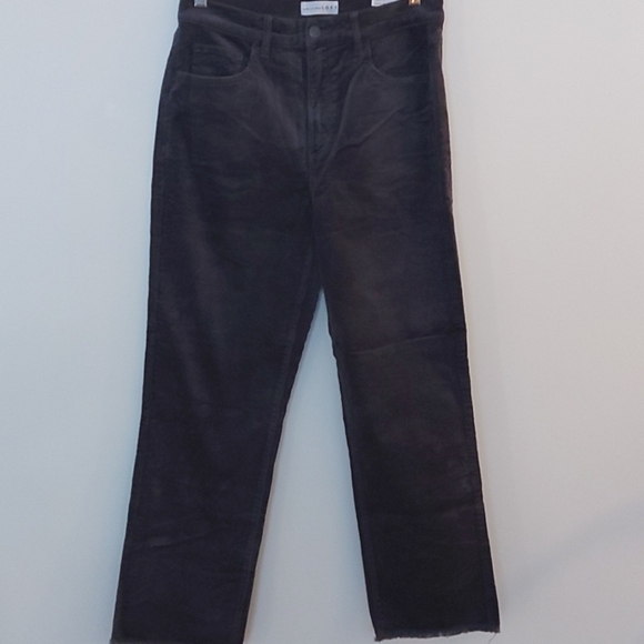 NWT Loft The Straight Crop Raw Hem Corduroy Pants Gray Size 28 - Picture 2 of 10